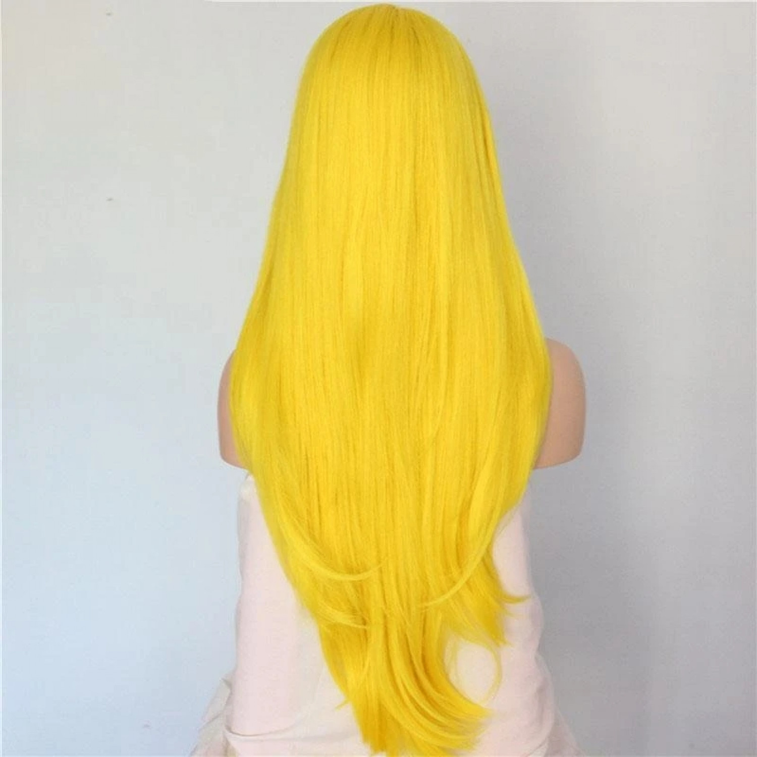 Best Long Yellow Wig Wavy Synthetic Lace Front Wigs Cosplay Wig 24 Inch
