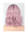 Shoulder Length Wavy Wig Ombre Purple Synthetic Bob Lace Front Wig
