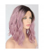 Shoulder Length Wavy Wig Ombre Purple Synthetic Bob Lace Front Wig