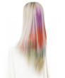 Long Colorful Synthetic Lace Front Wigs Rainbow Cosstume Wig 24 Inch