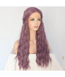 Good Quality Long Wavy Purple Synthetic Lace Front Wigs for Sale