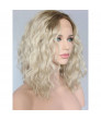 Shoulder Length Wavy Ombre Blonde Synthetic Lace Front Wig 14 Inch