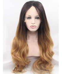 Good Quality Long Ombre Brown Lace Front Wigs with Baby Hair 24 inch