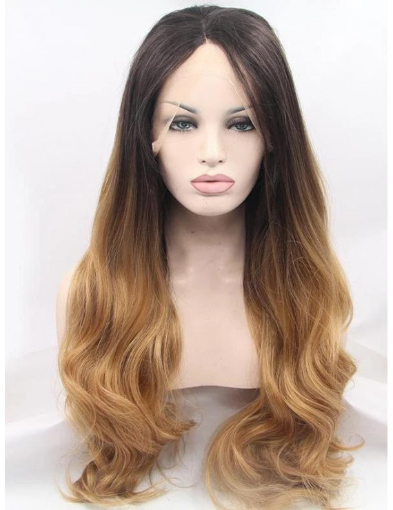 Good Quality Long Ombre Brown Lace Front Wigs with Baby Hair 24 inch