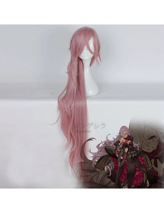 Sinoalice Cinderella Long Pink Anime Cosplay Wig 120 cm