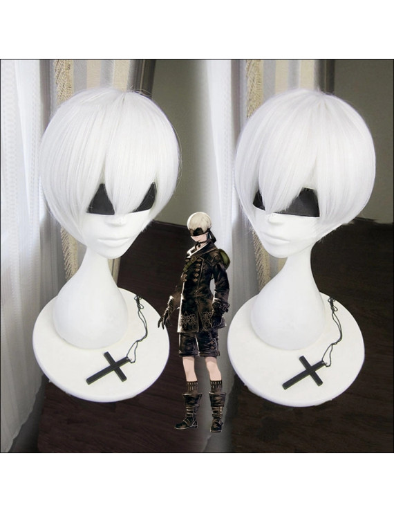 NieR Automata 9S YoRHa No 9 Type S Cosplay Wig 28 cm