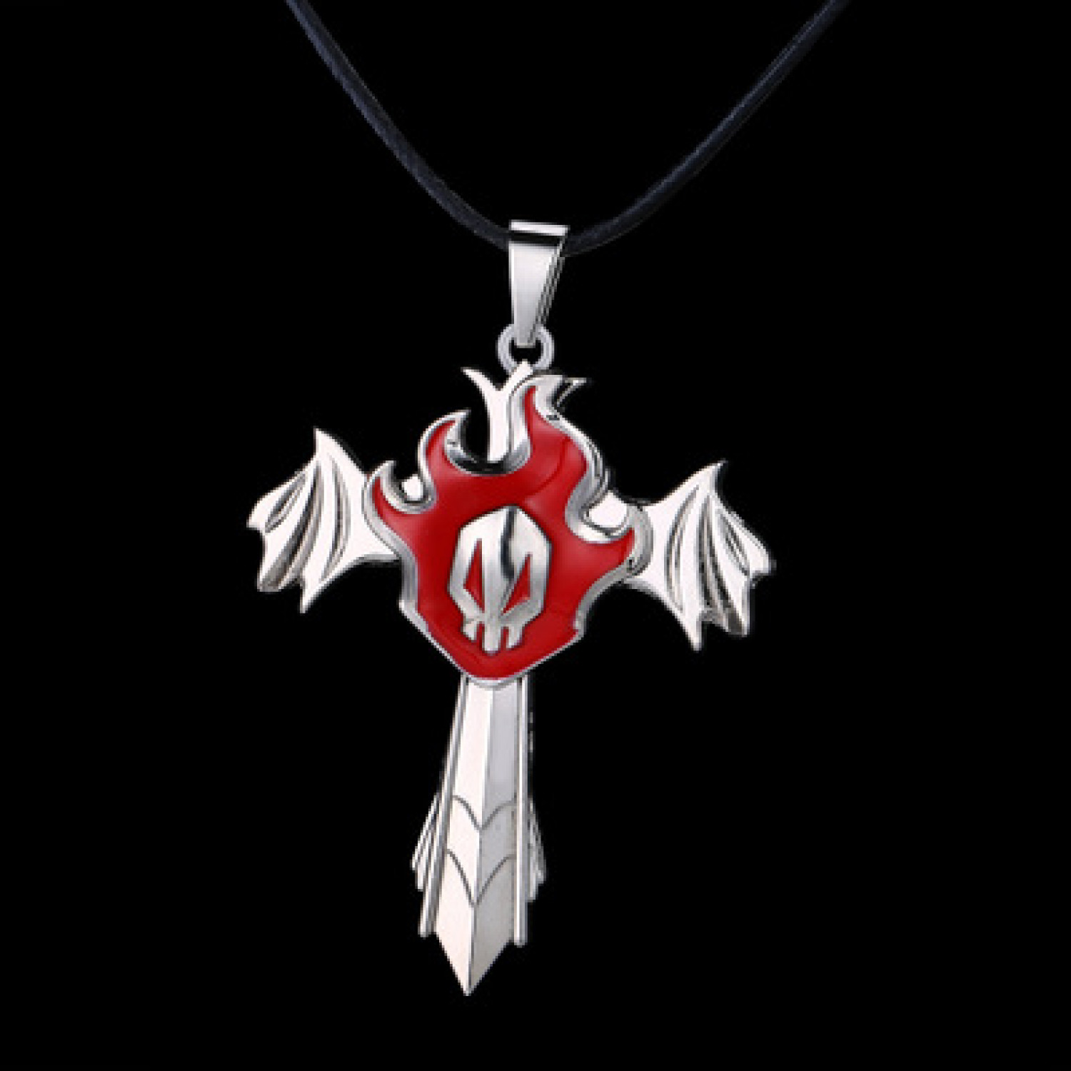 Bleach Metal Pendant Necklace Turnable Pendant Necklace Leather Rope ( free shipping ) 12.58