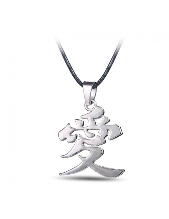 Naruto Gaara Love Silver Necklace