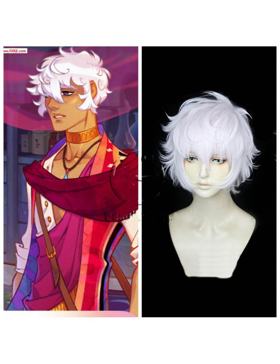 The Arcana Game Asra Short White Cosplay Wig