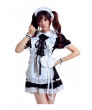 Black White Short sleeve Sweet Costume Maid Dress