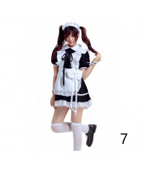 Black White Short sleeve Sweet Costume Maid Dress