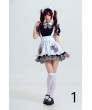 Black White Short sleeve Sweet Costume Maid Dress