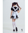 Black White Short sleeve Sweet Costume Maid Dress