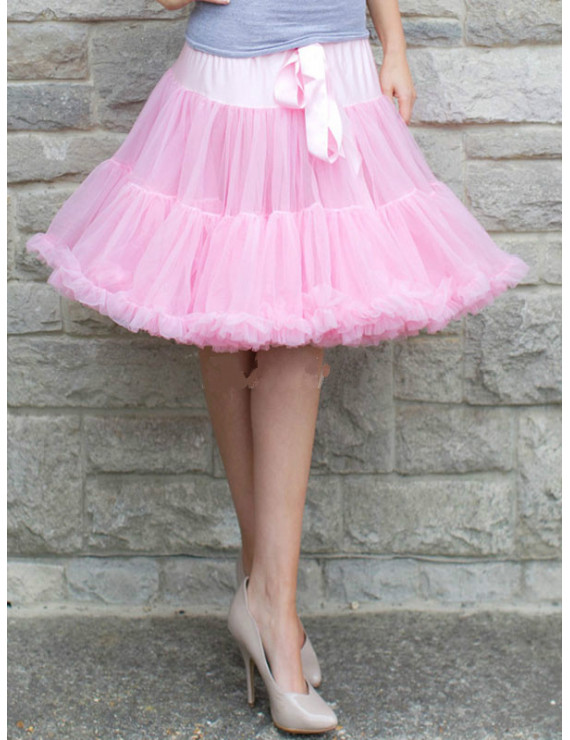 White Sweet Lolita Dress Petticoat Tulle Ruffle Skirt