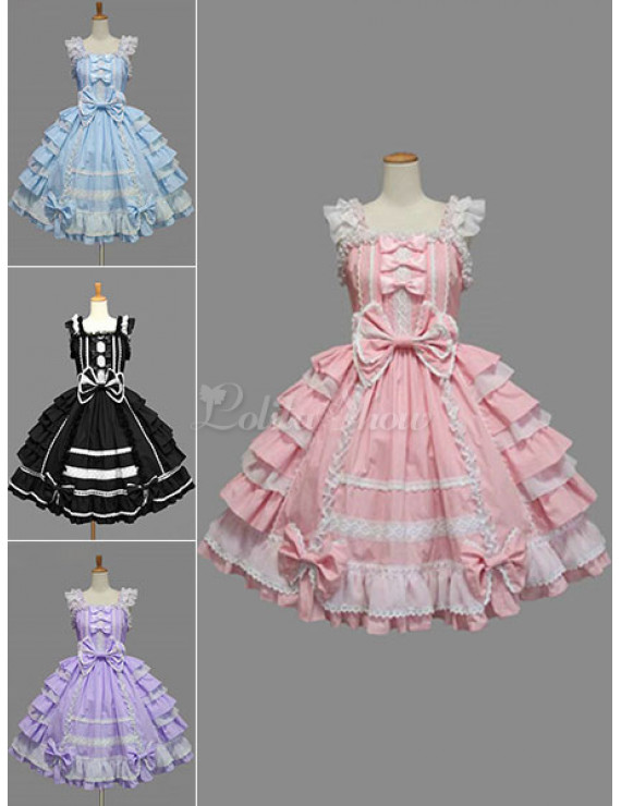 Gothic Lolita Dress Chiffon Lace Bow Princess Dress