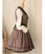 Retro style college wind wool vest vest skirt coffee lolita dress