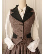 Retro style college wind wool vest vest skirt coffee lolita dress