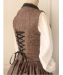 Retro style college wind wool vest vest skirt coffee lolita dress