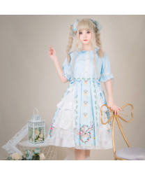 Original Elk OP Sweet Lolita dress Short sleeve printing skirt