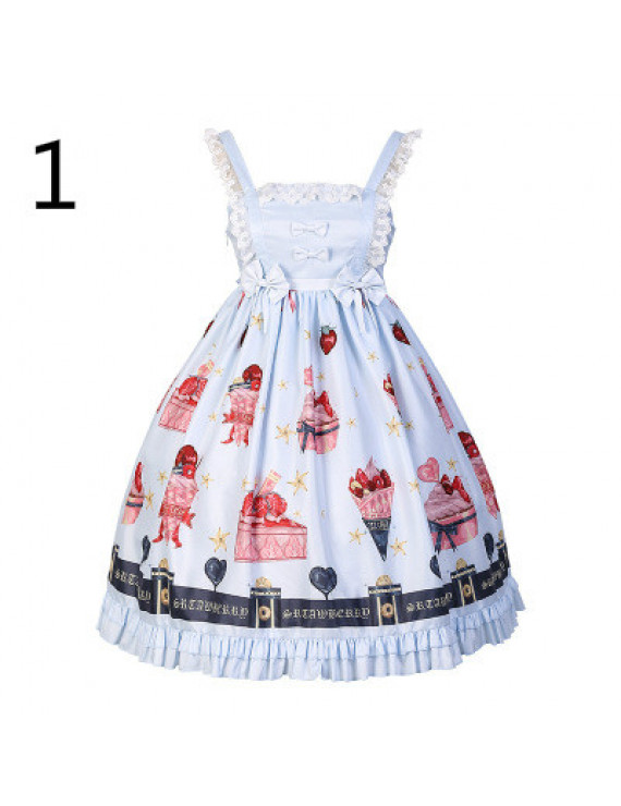 2020 strawberry dessert lolita girl Japanese soft sister printed dress