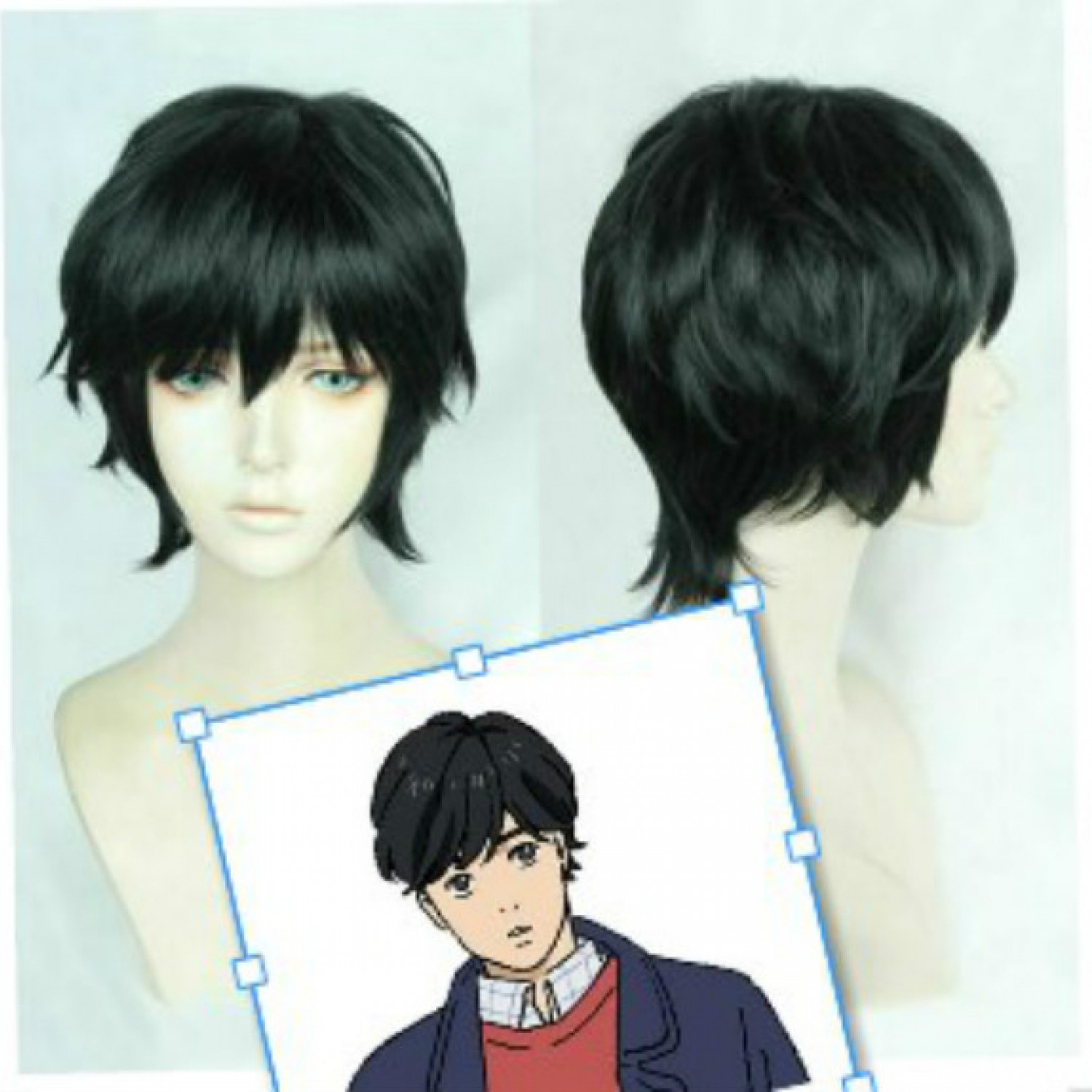 short black cosplay wig