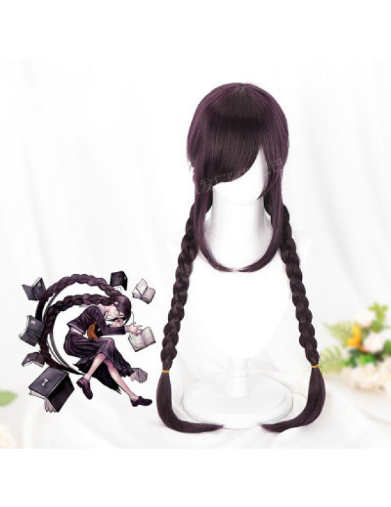 Dangan Ronpa Touko Fukawa Black Purple Cosplay Wig 85 cm