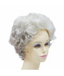 Two Color Grey Short Curly Synthetic Hair Wig for Women