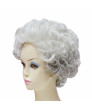 Two Color Grey Short Curly Synthetic Hair Wig for Women