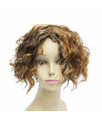 Mixed Color Short Layered Curly Synthetic Hair Capless Wig