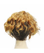 Mixed Color Short Layered Curly Synthetic Hair Capless Wig