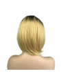 Short Straight Dark Hair Root Golden Bob Synthetic Hair Wig