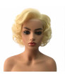 Yellow Short Curly Synthetic Hair Lace Front Wig for Women