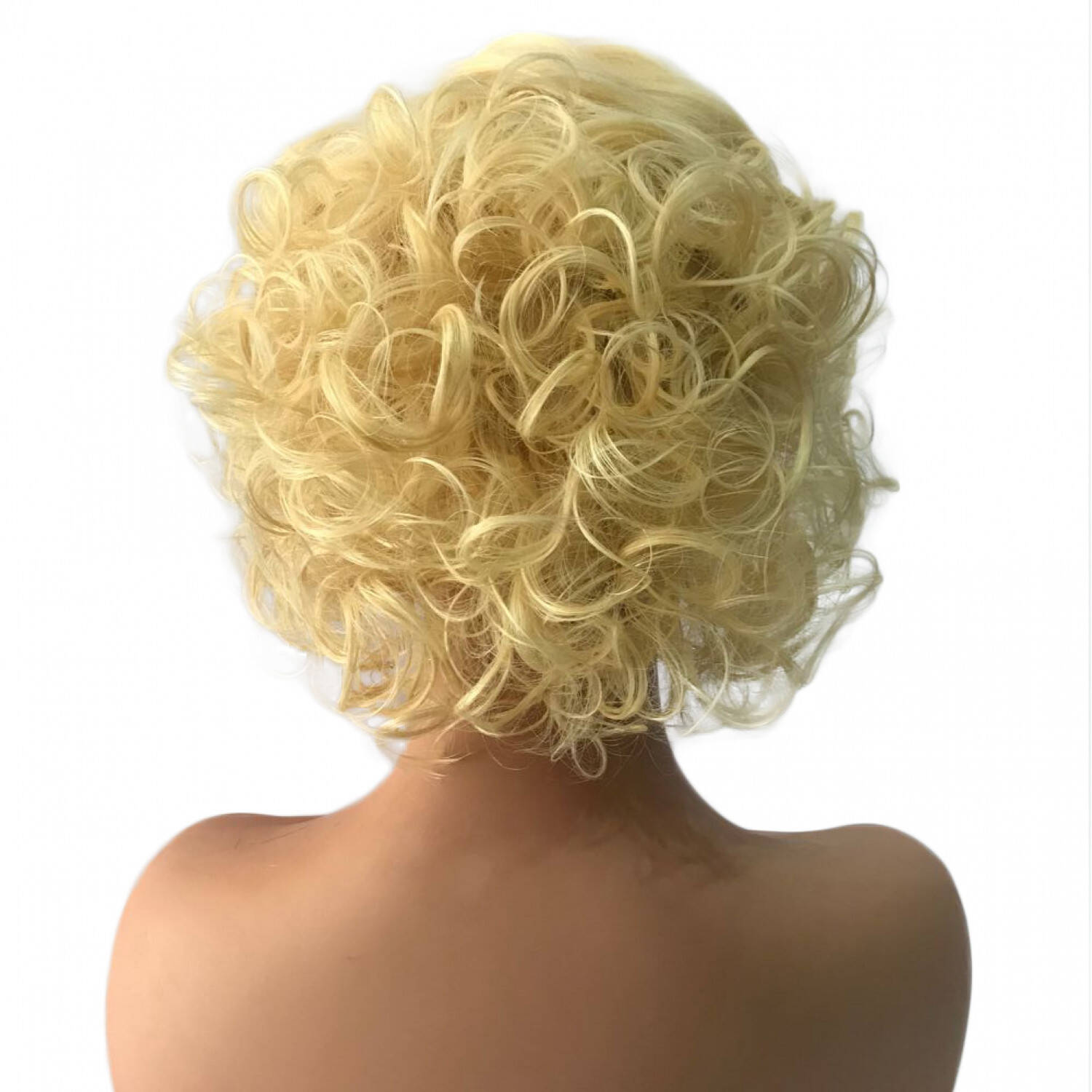 Yellow Short Curly Synthetic Hair Lace Front Wig for Women ( free ...