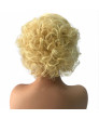 Yellow Short Curly Synthetic Hair Lace Front Wig for Women