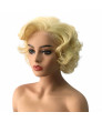 Yellow Short Curly Synthetic Hair Lace Front Wig for Women