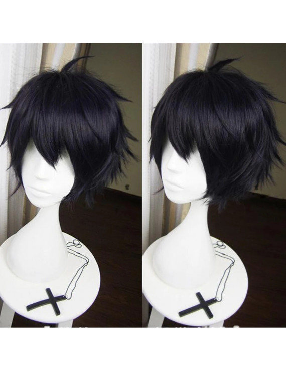 Seraph of the End Yuichiro Hyakuya Black Mix Blue Cosplay Wig