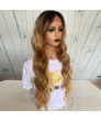 30 inch long curly hair piano color pick color synthetic front lace wig