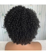 Black Short Afro Curly Synthetic Hair Lace Front Wig