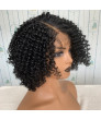 Black Short Afro Curly Synthetic Hair Lace Front Wig