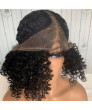 Black Short Afro Curly Synthetic Hair Lace Front Wig