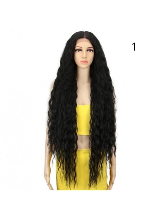 42 Inch Cosplay Synthetic Lace Front Wig Long Curly Ombre Blonde Wig For Women