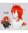 Genshin Impact Diluc Ponytail Orange Red Cosplay Wig