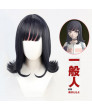 Akudama Drive Ordinary Person Cosplay Wig Black Purple Heat Resistant Fiber Wig 40cm