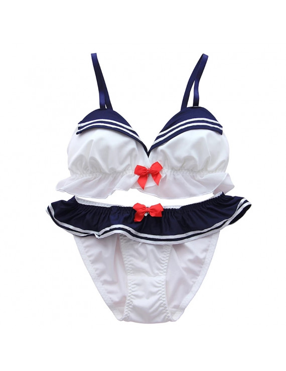Sailor Moon Japanese lovely girl bra set thin rimless strawberry lace sweet little fresh student Underwear Set