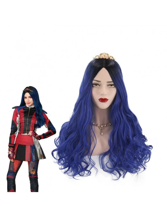 Descendants 3 Evie Blue Movie Cosplay Wig