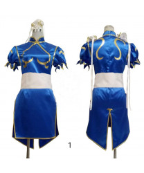 Street Fighter Chun Li Blue Red Black Game Cosplay Costume