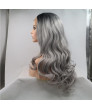 Grey Long Wavy Synthetic Hair Lace Front Wig