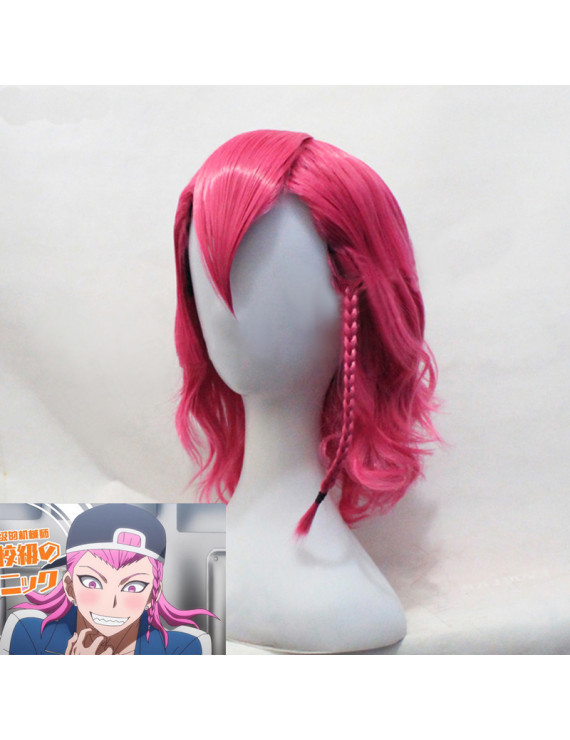Danganronpa V3 Kazuichi Souda Cosplay Pink Wig+Wig Cap