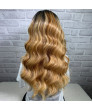 24 inch long curly hair Piano color pick dyeing Synthetic Lace Wig