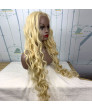 30 inch long curly Blonde Synthetic Lace Wig Costume wigs